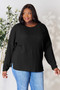 Basic Bae Full Size Ribbed Round Neck Slit Knit Top