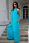 Double Take Full Size Tie Back Cutout Sleeveless Jumpsuit