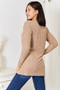 Double Take Notched Neck Ribbed Long Sleeve T-Shirt
