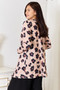 Double Take Printed Button Front Longline Cardigan
