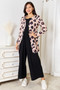 Double Take Printed Button Front Longline Cardigan