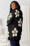 Perfee Floral Button Down Longline Cardigan