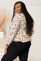 Honey Printed Tied Plunge Peplum Blouse