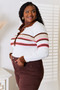 Basic Bae Striped Collared Neck Rib-Knit Top