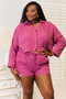 Basic Bae Buttoned Long Sleeve Top and Shorts Set