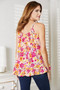 Double Take Floral Scoop Neck Ruffle Hem Cami