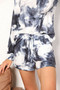 Shiny Tie-Dye Round Neck Top and Shorts Lounge Set