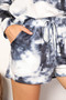Shiny Tie-Dye Round Neck Top and Shorts Lounge Set