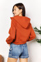 Double Take Half-Zip Long Sleeve Cropped Hoodie