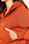 Double Take Half-Zip Long Sleeve Cropped Hoodie