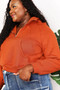 Double Take Half-Zip Long Sleeve Cropped Hoodie