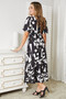 Printed Surplice Balloon Sleeve Dress