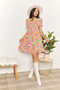 Devine Smocked Sweetheart Neck Flounce Sleeve Mini Dress