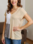 Color Block V-Neck Knit Top