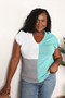 Color Block V-Neck Knit Top