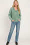 Zenana Washed Deep V-neck Oversized Sweater