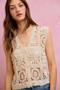 SO ME Summer Crochet Patterned Sleeveless Vest Top
