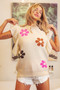 BiBi Flower Printed Ruffled Sleeves Top