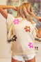 BiBi Flower Printed Ruffled Sleeves Top