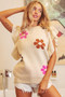 BiBi Flower Printed Ruffled Sleeves Top