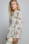 POL Floral Lace Trim Pintuck Button-Down Shirt