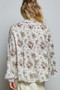 POL Floral Lace Trim Pintuck Button-Down Shirt