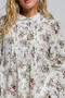 POL Floral Lace Trim Pintuck Button-Down Shirt