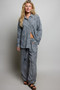 POL Tassel Drawstring Embroidered Wide Leg Woven Pants