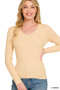 Zenana Viscose Fitted V-Neck Sweater