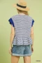 Umgee Stripe Ruffle Sleeve Peplum Top