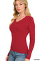Zenana Viscose Fitted V-Neck Sweater
