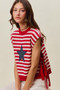 SO ME Stripe Star Patch 4th Of July Side Tie Vest Top