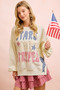 BiBi 4th Of July Stars And Stripes Patches Sweatshirt