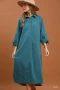Umgee Collared Button Detail Relaxed Midi Dress