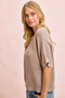 BiBi Short Dolman Sleeves Washed Knit Top