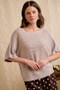 BiBi Short Dolman Sleeves Washed Knit Top