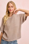 BiBi Short Dolman Sleeves Washed Knit Top