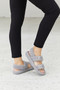 Qupid Cozy Atmosphere Faux Fur Buckled Sandals in Grey