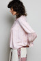 POL Mixed-Pattern Lace Detail Blouse