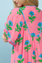 Umgee Floral Print Midi Dress