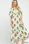 Umgee Floral Print Midi Dress