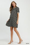 Umgee Floral Textured Puff Sleeve Mini Dress