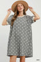 Umgee Floral Textured Puff Sleeve Mini Dress