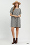 Umgee Floral Textured Puff Sleeve Mini Dress