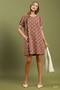 Umgee Floral Textured Puff Sleeve Mini Dress
