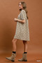 Umgee Floral Textured Puff Sleeve Mini Dress