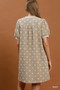 Umgee Floral Textured Puff Sleeve Mini Dress