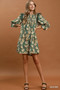 Umgee Mix Floral Print Smocked Ruffle Detail Flowy Dress