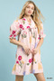 Umgee Multi Flower Print V-Neck Dress