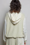 POL Mixed Knit Contrast Print Sleeve Hoodie with Kangaroo Pocket